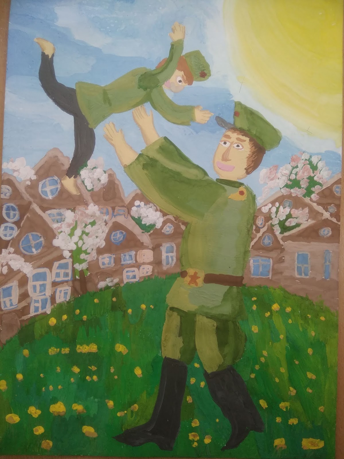 Солдат рисунок гуашью